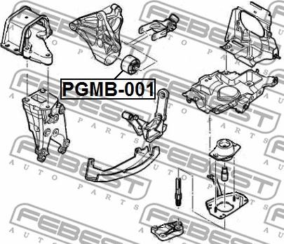 Febest PGMB-001 - Подушка, опора, подвеска двигателя parts5.com