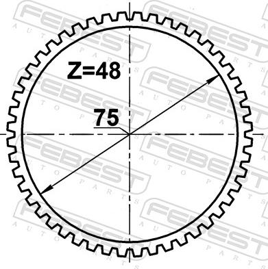 Febest RABS-DUSTA48 - Зубчатое кольцо для датчика ABS parts5.com