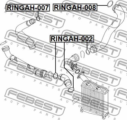 Febest RINGAH-007 - Уплотнительное кольцо, трубка нагнетаемого воздуха parts5.com