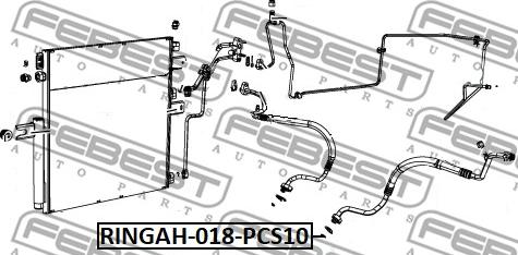 Febest RINGAH-018-PCS10 - Уплотнительное кольцо, линия кондиционера parts5.com