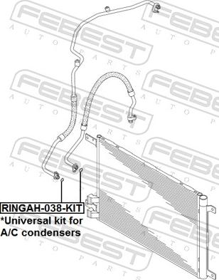 Febest RINGAH-038-KIT - Уплотнительное кольцо, линия кондиционера parts5.com