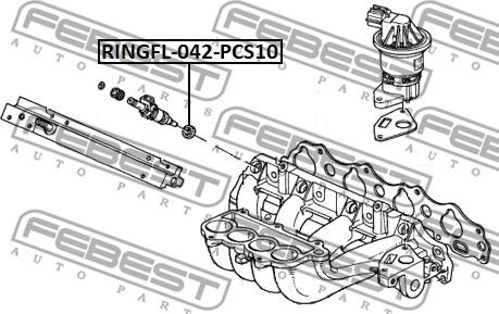 Febest RINGFL-042-PCS10 - Уплотнительное кольцо, клапанная форсунка parts5.com