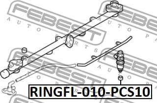 Febest RINGFL-010-PCS10 - Уплотнительное кольцо, клапанная форсунка parts5.com