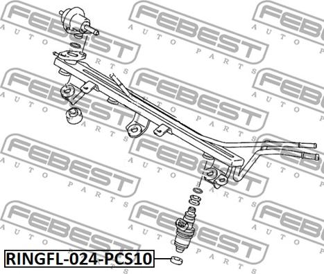 Febest RINGFL-024-PCS10 - Уплотнительное кольцо, клапанная форсунка parts5.com