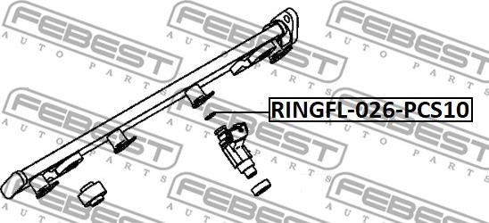 Febest RINGFL-026-PCS10 - Уплотнительное кольцо, клапанная форсунка parts5.com