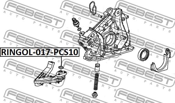 Febest RINGOL-017-PCS10 - Прокладка, сетчатый масляный фильтр parts5.com