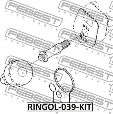 Febest RINGOL-039-KIT - Seal, oil filter parts5.com