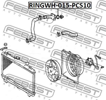 Febest RINGWH-015-PCS10 - Прокладка, фланец охлаждающей жидкости parts5.com