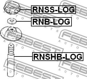 Febest RNSS-LOG - Опора стойки амортизатора, подушка parts5.com