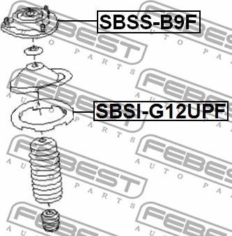 Febest SBSS-B9F - Top Strut Mounting parts5.com