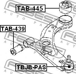 Febest TAB-445 - Сайлентблок, рычаг подвески колеса parts5.com