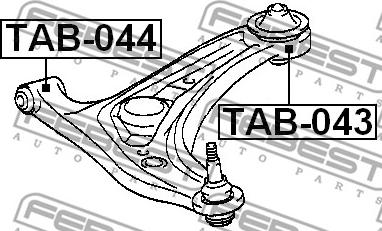 Febest TAB-044 - Сайлентблок, рычаг подвески колеса parts5.com