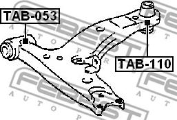 Febest TAB-053 - Сайлентблок, рычаг подвески колеса parts5.com