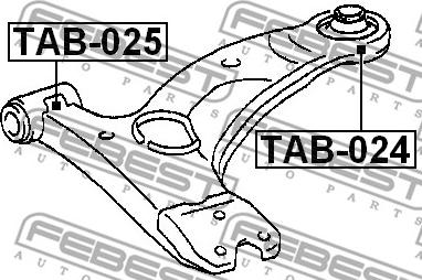 Febest TAB-025 - Сайлентблок, рычаг подвески колеса parts5.com