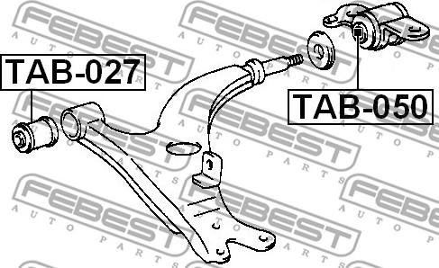 Febest TAB-027 - Сайлентблок, рычаг подвески колеса parts5.com
