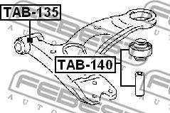 Febest TAB-140 - Сайлентблок, рычаг подвески колеса parts5.com