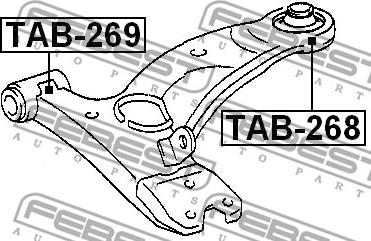 Febest TAB-268 - Сайлентблок, рычаг подвески колеса parts5.com