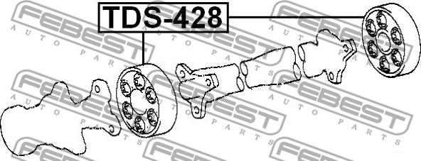 Febest TDS-428 - Шарнир, продольный вал parts5.com