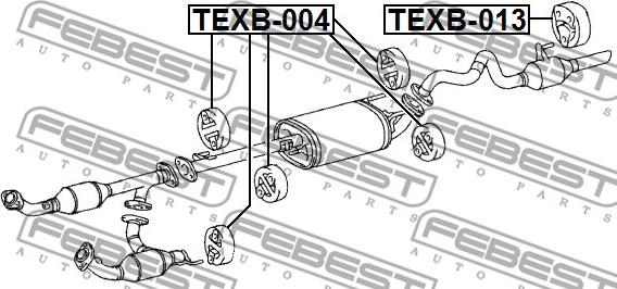 Febest TEXB-004 - Монтажный комплект, система выпуска parts5.com