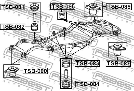 Febest TSB-082 - Опора, рама автомобиля parts5.com