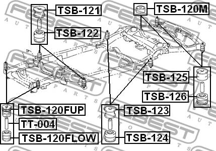 Febest TSB-124 - Опора, рама автомобиля parts5.com