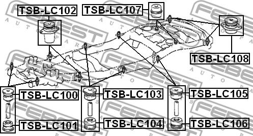 Febest TSB-LC104 - Опора, рама автомобиля parts5.com