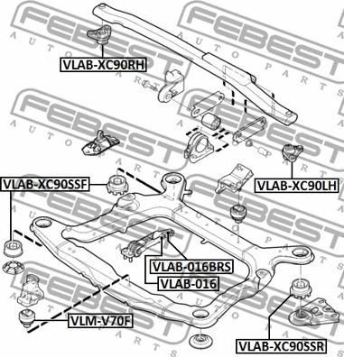 Febest VLAB-016 - Подушка, опора, подвеска двигателя parts5.com