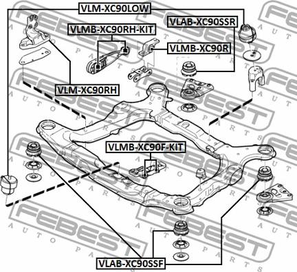 Febest VLAB-XC90SSF - Втулка, балка моста parts5.com