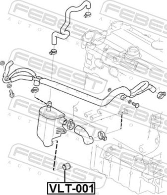 Febest VLT-001 - Шланг, вентиляция картера parts5.com