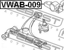 Febest VWAB-009 - Сайлентблок, рычаг подвески колеса parts5.com