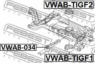 Febest VWAB-034 - Подушка, опора, подвеска двигателя parts5.com