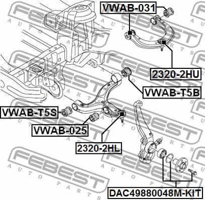 Febest VWAB-025 - Сайлентблок, рычаг подвески колеса parts5.com