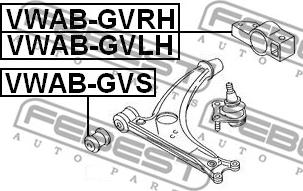 Febest VWAB-GVLH - Сайлентблок, рычаг подвески колеса parts5.com