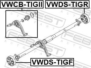 Febest VWCB-TIGII - Подвеска, карданный вал parts5.com