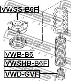 Febest VWD-GVF - Отбойник, демпфер амортизатора parts5.com