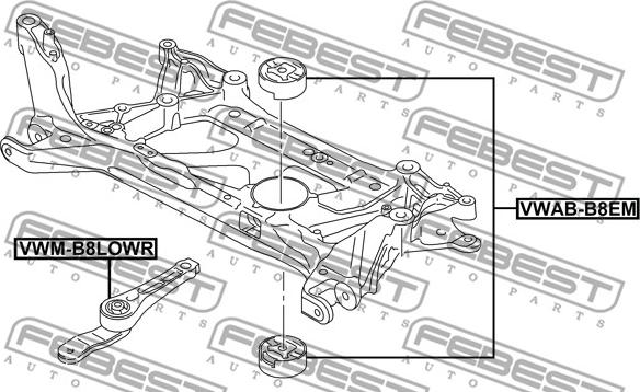 Febest VWM-B8LOWR - Подушка, опора, подвеска двигателя parts5.com