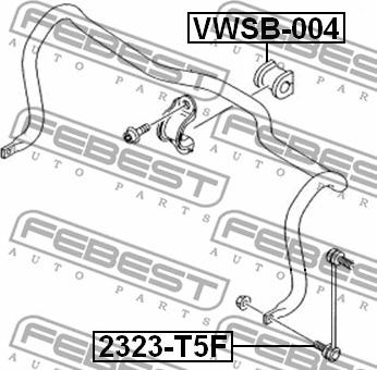 Febest VWSB-004 - Втулка, стабилизатор parts5.com