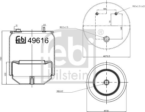 Febi Bilstein 49616 - Кожух пневматической рессоры parts5.com