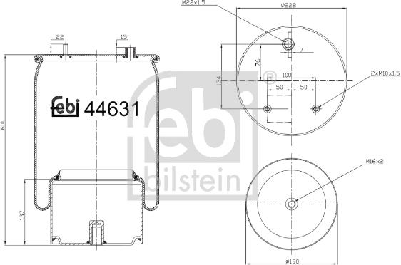 Febi Bilstein 44631 - Кожух пневматической рессоры parts5.com