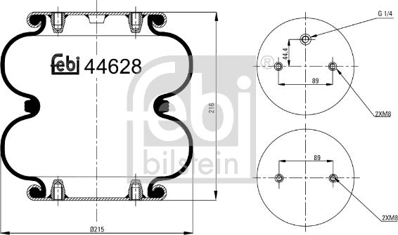 Febi Bilstein 44628 - Кожух пневматической рессоры parts5.com