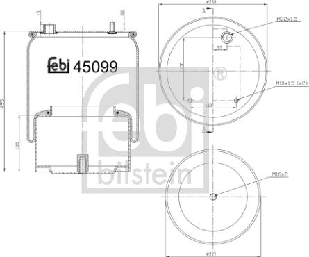 Febi Bilstein 45099 - Кожух пневматической рессоры parts5.com