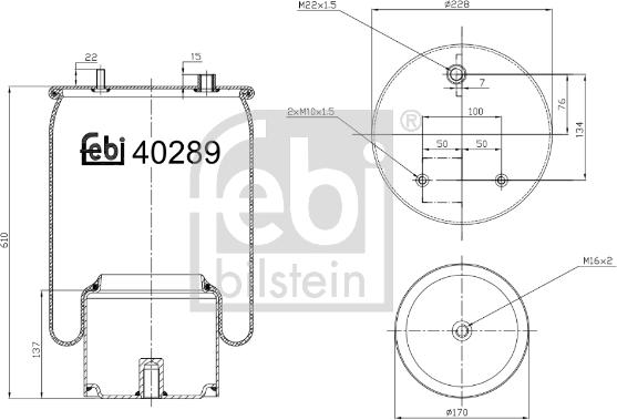 Febi Bilstein 40289 - Кожух пневматической рессоры parts5.com