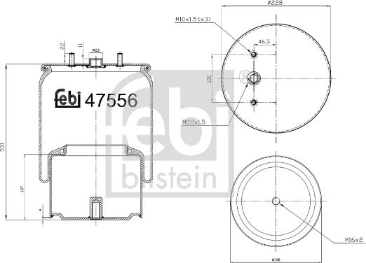 Febi Bilstein 47556 - Кожух пневматической рессоры parts5.com