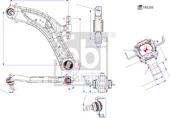 Febi Bilstein 193293 - Рычаг подвески колеса parts5.com