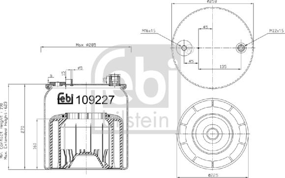 Febi Bilstein 109227 - Кожух пневматической рессоры parts5.com