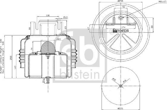 Febi Bilstein 104536 - Кожух пневматической рессоры parts5.com