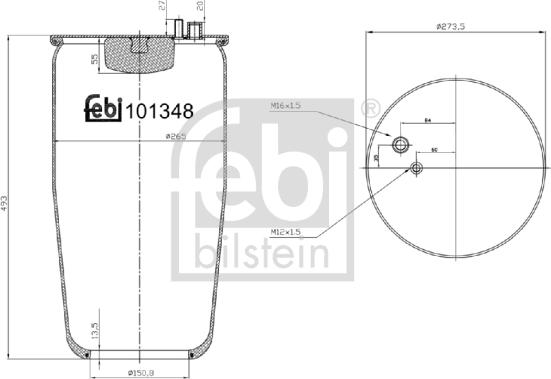 Febi Bilstein 101348 - Кожух пневматической рессоры parts5.com