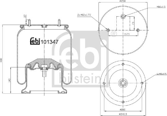 Febi Bilstein 101347 - Кожух пневматической рессоры parts5.com