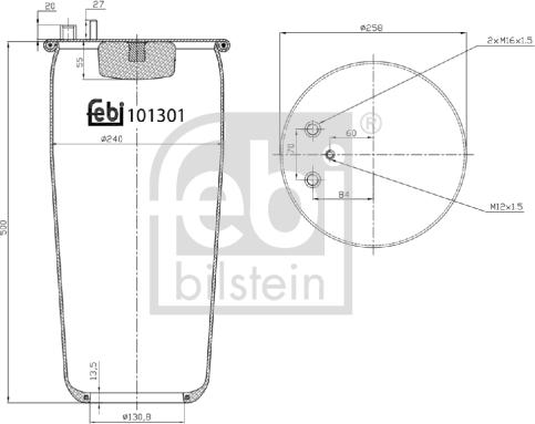 Febi Bilstein 101301 - Кожух пневматической рессоры parts5.com