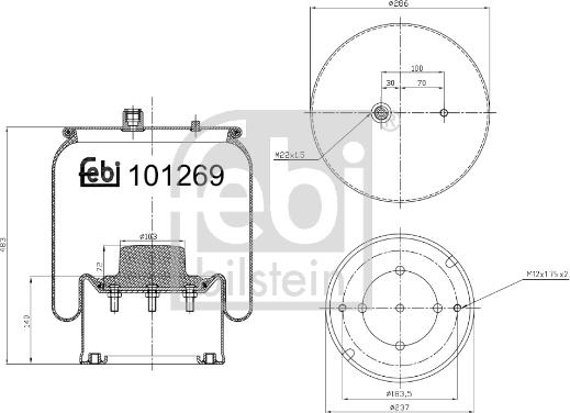 Febi Bilstein 101269 - Кожух пневматической рессоры parts5.com